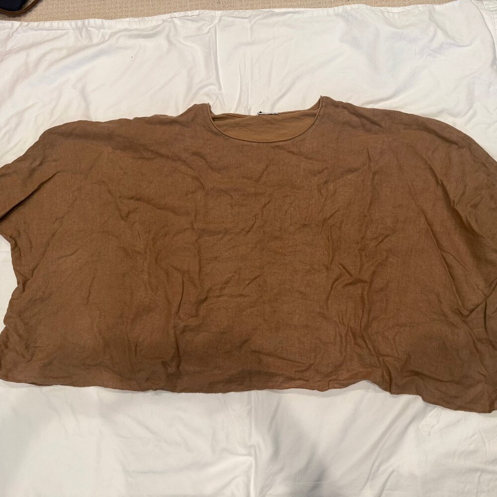 VICBEE oversized brown linen shirt from Italy